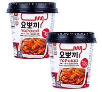 Vmart Young Poong Yopokki Sweet & Mild Spicy Tteokbokki Cup I Gâteau de riz coréen Topokki Instant Retort (tasse de 140 g, sauce aromatisée épicée sucrée et douce), collation coréenne, 280 g
