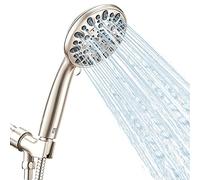 Vmasstone HM-002 Pommeau de douche haute pression 7 jets avec tuyau en acier inoxydable de 149,9 cm et support réglable pour profiter de la douche même à faible débit d'eau