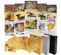 Vmax Lot de 165 cartes allemandes, 3 couleurs or, argent, noir, Dracaufeu Gx V-Vmax Dx, cartes fréquentes/inhabituelles, cartes à collectionner préférées pour enfants, fans, adolescents et adultes