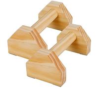 VMBQRTI 1 paire de barres de pompes en bois, supports de pompes, support de pompes, cadre de pompes avec poignée ergonomique, base antidérapante, équipement d'entraînement à domicile, planche de