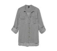VERO MODA Vmbumpy T-Shirt L/S New WVN GA Noos Chemisier à Manches Longues, Gâteau Chocolat à Rayures : Blanc Neige, S Femmes