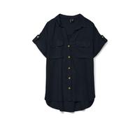 VERO MODA Vmbumpy S/S Shirt WVN GA Noos Chemisier à Manches Courtes, Noir, L Femme