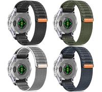 VMBVBHMDF Bracelet De Montre QufitickFit En Nylon 22mm/26mm, Compatible Fit For Garmin Fenix 7, 6, 5, E, 8, 47mm, Instinct 3, 45mm, Epix 2 Pro, 47 Mm, Forerunner 955(White Grey,22mm)