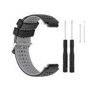VMBVBHMDF Bracelet De Rechange En Silicone Avec Boucle En Acier Inoxydable Bicolore Et Outil De Réparation Fit For Garmin Forerunner 220 230 235 620 630 735(Black gray)