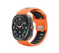 VMBVBHMDF Bracelet de rechange sport fit for Samsung Galaxy Watch Ultra 47 mm, bracelet en silicone bicolore(Orange Black)