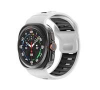 VMBVBHMDF Bracelet de rechange sport fit for Samsung Galaxy Watch Ultra 47 mm, bracelet en silicone bicolore(White Black)