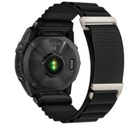 VMBVBHMDF Bracelet En Nylon Tissé QuickFit 20mm, 22mm, 26mm, Compatible Fit For Garmin Fenix 8, 47mm, 51mm, 7, 7X, 6, 6X, 5, 5X Plus, Enduro 3, Epix Pro Gen 2(Black titanium,22mm)