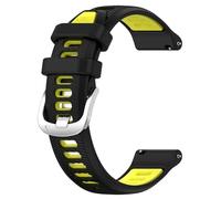 VMBVBHMDF Bracelet En Silicone 20mm, 22mm, 18mm, Compatible Fit For Garmin Forerunner 265, 265S, 255 Music, Vivoactive 4, 4S, Venu 2, Vivoactive RUN(Black yellow,22MM)