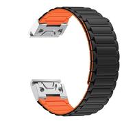 VMBVBHMDF Bracelet en Silicone à ajustement rapide, 22 26mm,fit for Garmin Fenix 8 47mm/Fenix E/Fenix 6 Pro/6/7/7 Pro/5/5 Plus, for Forerunner 965/955/945(Black Orange S,26MM)