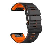 VMBVBHMDF Bracelet En Silicone Compatible Fit For Garmin Fenix 7X, 6X, 6 Pro, 5, 5X Plus, Solar, Quick Fit, 22, 26mm, Epix Pro 2, 47mm, 51mm, Forerunner 955, 945(Black orange,22mm)