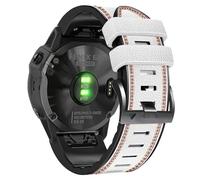 VMBVBHMDF Bracelet QuickFit 22 26 mm fit for Garmin Epix Gen 2, bracelet en cuir et silicone, Fenix 8, 7, 7XPro, 47, 51 mm, 5XPlus, 6X, 6 Enduro(White,26mm)