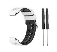 VMBVBHMDF Convient fit for Garmin Forerunner 230 235 620 630 735 Bracelet en silicone à boucle en acier bicolore à long trou Bracelet en silicone for montre Forerunner 220(White Black)