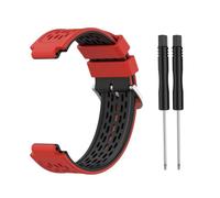 VMBVBHMDF Convient fit for Garmin Forerunner 230 235 620 630 735 Bracelet en silicone à boucle en acier bicolore à long trou Bracelet en silicone for montre Forerunner 220(Red Black)