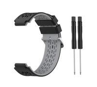 VMBVBHMDF Convient fit for Garmin Forerunner 230 235 620 630 735 Bracelet en silicone à boucle en acier bicolore à long trou Bracelet en silicone for montre Forerunner 220(Black Grey)