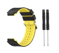 VMBVBHMDF Convient fit for Garmin Forerunner 230 235 620 630 735 Bracelet en silicone à boucle en acier bicolore à long trou Bracelet en silicone for montre Forerunner 220(Black Yellow)
