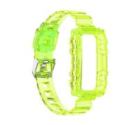 VMBVBHMDF Glacier Armor Wrist Strap Fit For Huawei Band 10 9 8 7 6 Watch Wristband Fit For Honor 6 7 Bracelet Watchband With Clear Case Belt(Yellow Green)