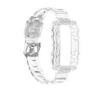 VMBVBHMDF Glacier Armor Wrist Strap Fit For Huawei Band 10 9 8 7 6 Watch Wristband Fit For Honor 6 7 Bracelet Watchband With Clear Case Belt(White)