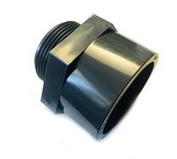 VMC Manchon fileté en PVC U avec filetage extérieur - Manchon de transition avec manchon adhésif de 63 mm sur filetage extérieur de 2" en PVC - Raccord PN 10 (10 bar) - Conforme à la norme DIN 8063