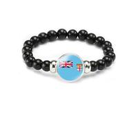 vmcoatdu Bracelet drapeau national élastique en perles - Cadeau souvenir de voyage pour homme et femme, One size, Alliage, verre