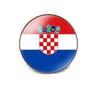 vmcoatdu Broche ronde de 2,5 cm avec drapeau croate de la Croatie - Broche de voyage internationale en métal et verre - Badge souvenir pour chapeau, vêtements, sac à dos, taille unique, taille unique,