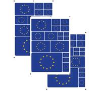 vmcoatdu Lot de 3 autocollants imprimés au laser Motif drapeau de l'Union européenne Bleu