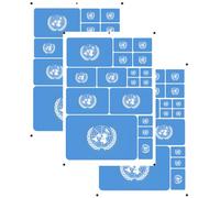vmcoatdu Lot de 3 autocollants imprimés au laser Motif drapeau des Nations Unies Bleu