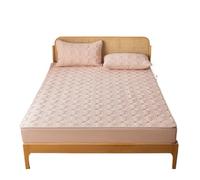 VMDVBNA Alèse imperméable Housse de Matelas imperméable, Drap-Housse matelassé épais, Protecteur, Queen Size avec Drap lit à Bande élastique pour Lit(02-SCH-qian Fen,100x200x30cm)