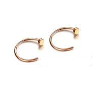 VMDVBNA Anneau de Nez Lot de 2, 5, 6 ou 10 faux anneaux de nez for femmes et hommes, en acier inoxydable 316, à clipser sur les lèvres, le labret, le nez(F6-2pcs-Rose Gold,18G-1.0mm-10mm)