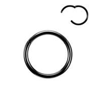 VMDVBNA Anneau de Nez Lot de 2 anneaux de nez articulés en acier chirurgical for femme, anneau de septum, anneau d'oreille, daith, boucle d'oreille, piercing(Black color,20G 0.8x10mm)