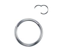 VMDVBNA Anneau de Nez Lot de 2 anneaux de nez articulés en acier chirurgical for femme, anneau de septum, anneau d'oreille, daith, boucle d'oreille, piercing(Silver color,20G 0.8x9mm)