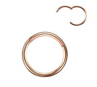 VMDVBNA Anneau de Nez Lot de 2 anneaux de nez articulés en acier chirurgical for femme, anneau de septum, anneau d'oreille, daith, boucle d'oreille, piercing(Rose gold color,18G 1.0x10mm)