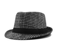 VMDVBNA Chapeau Haut De Forme Chapeau Fedoras for hommes, chapeau melon à motif rayé avec petit bord for l'automne et l'hiver, taille 56-58cm pour Carnaval(Gray)