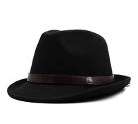 VMDVBNA Chapeau Haut De Forme Chapeau haut-de-forme simple for hommes, chapeau de Jazz en feutre élégant for hiver et automne pour Carnaval(Black)