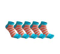 VMDVBNA Chaussettes à Doigts 5 Paires Hommes Cheville Orteil Chaussettes Coton Rayé Couleur Vive Respirant Bateau Cinq Doigts Garçon 4 Saisons(Color4)