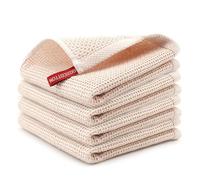 VMDVBNA Chiffon Torchon en Coton Doux Absorbant, Serviette de Cuisine, Chiffon Nettoyage ménager, Outils, Gadgets, Lavage, 4/6 pièces pour Maison(Beige,4Pcs)