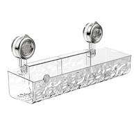 VMDVBNA Etagere douche Applique murale transparente sans perçage, Style luxueux, motif Glacier, étagère à ventouse, Triangle multifonctionnel amovible pour Maison(Bai-B)