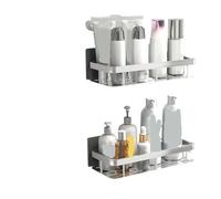 VMDVBNA Etagere douche Organisateur d'étagère d'angle sans perceuse, rangement de douche antirouille, porte-shampooing mural salle bains pour Maison(2pcs-sliver-s)