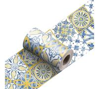 VMDVBNA Frise murale adhesive Bande décorative de ligne taille carreaux, bâton pelage plinthe salle bains, autocollant mural en céramique dosseret cuisine pour Maison(YX-164,10cmX240cmX1roll)