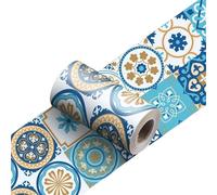 VMDVBNA Frise murale adhesive Bande décorative de ligne taille carreaux, bâton pelage plinthe salle bains, autocollant mural en céramique dosseret cuisine pour Maison(YX-176,15cmX240cmX1roll)