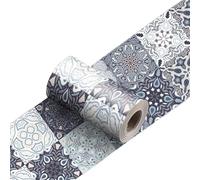 VMDVBNA Frise murale adhesive Bande décorative de ligne taille carreaux, bâton pelage plinthe salle bains, autocollant mural en céramique dosseret cuisine pour Maison(YX-161,10cmX240cmX1roll)