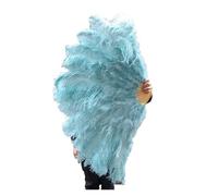 VMDVBNA Grand éventail en Plumes 100CM Plume Éventail Décorer Halloween Fête De Mariage Décoration Scène Danse du Ventre DIY Plumas Fan Barres Coloré(Blue,1 Pcs)