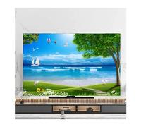 VMDVBNA Housse TV Housse de protection anti-poussière for TV, serviette 43 pouces, 55, 50, 65, couverture suspendue for écran LCD, décoration universelle multi-tailles pour Écran(04,60inch(141x85cm))