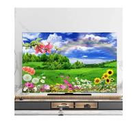 VMDVBNA Housse TV Housse de protection anti-poussière for TV, serviette 43 pouces, 55, 50, 65, couverture suspendue for écran LCD, décoration universelle multi-tailles pour Écran(08,32inch(77x48m))