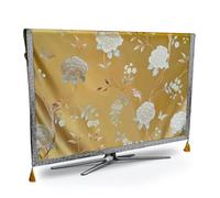 VMDVBNA Housse TV Luxe la télé Couvercle de poussière fleur résistant aux intempéries anti-poussière Protégez le plasma Table Type tissu Tableau runneur Coussin pour Écran(A,55inch)