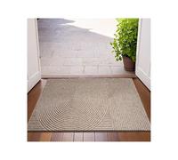 VMDVBNA Tapis Entree Paillasson D'extérieur 3D Groove, Tapis De Sol Antidérapant en TPR, Polyester Résistant À La Poussière pour l'Extérieur(Star Loop -Khaki,45x75cm)