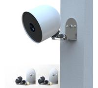 VMEI Lot de 2 supports muraux réglables en métal pour batterie Google Nest Cam intérieur/extérieur, anti-chute, kit de montage mural extérieur pour Nest Cam, acier inoxydable 304 argenté
