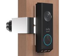 VMEI Support de Porte antivol pour Sonnette vidéo E340 Eufy - Support métallique en Acier Inoxydable Haute dureté - sans perçage - Ne Bloque Pas Le capteur de Sonnette - Argenté