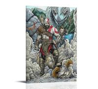 VMEOLLXUU God of War Classics Peinture Fan Art Poster Peinture décorative Toile Art mural Salon Poster Chambre Peinture d'art mural Impression d'image moderne Décoration de salle familiale 08 x 12