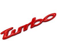 VmG-Store Emblème turbo 3D en plastique ABS avec dos en mousse adhésive Rouge