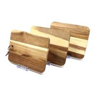 VmG-Store Lot de 3 Planches à Découper en Bois d'Acacia pour Petit-Déjeuner, 19,5 x 15 x 0,9 cm